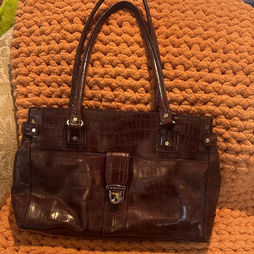 Elegant Brown Liz Claiborne Leather Tote